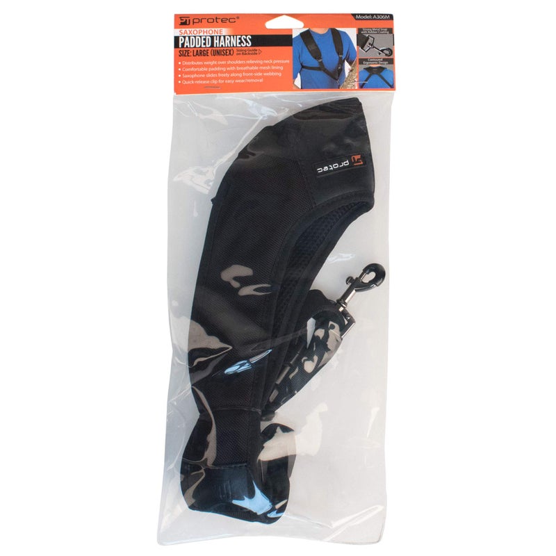 ProTec Pro Tec Saxophone Harness with Deluxe Metal Trigger Snap, Large, Model A306M, Black - Image 5